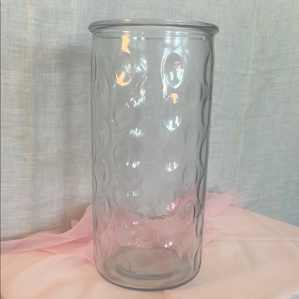 Elegant Clear Glass Vase with textured look